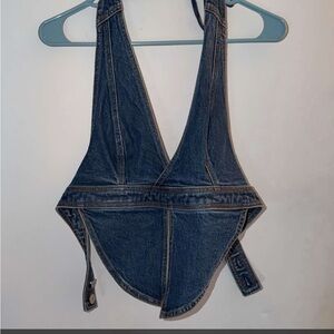 American Eagle Denim Halter Top